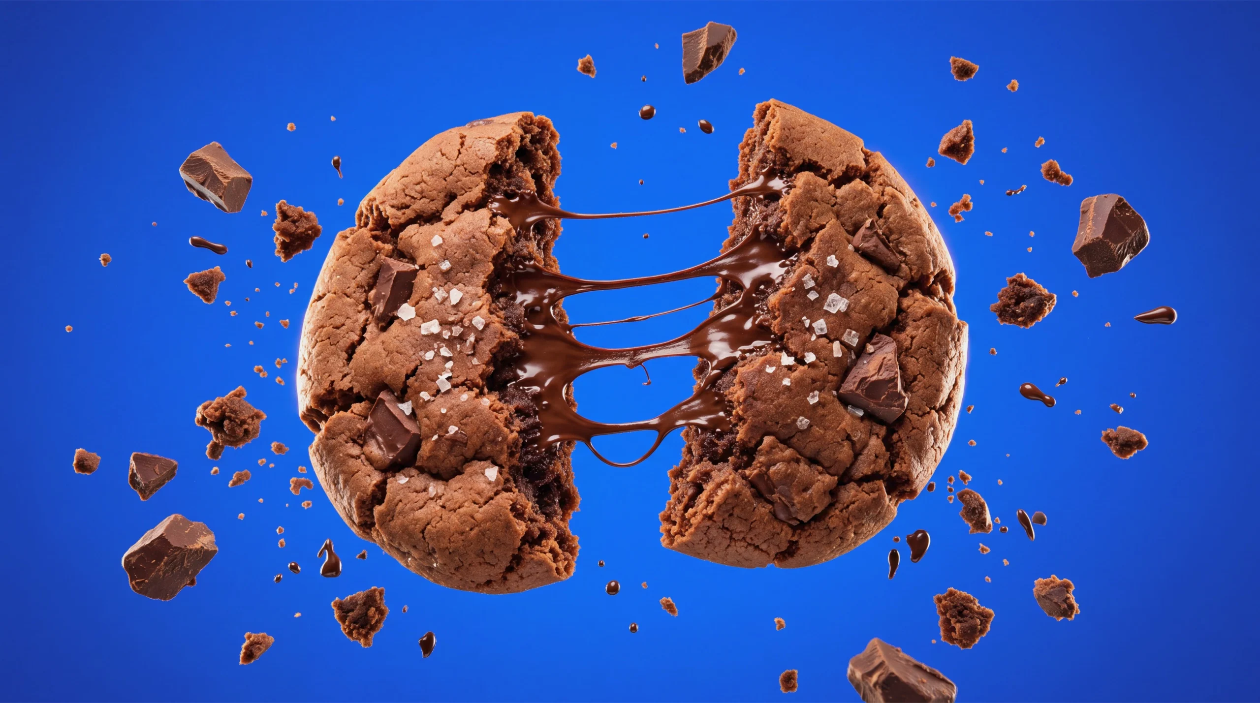 Product rendering — Floating chocolate cookie